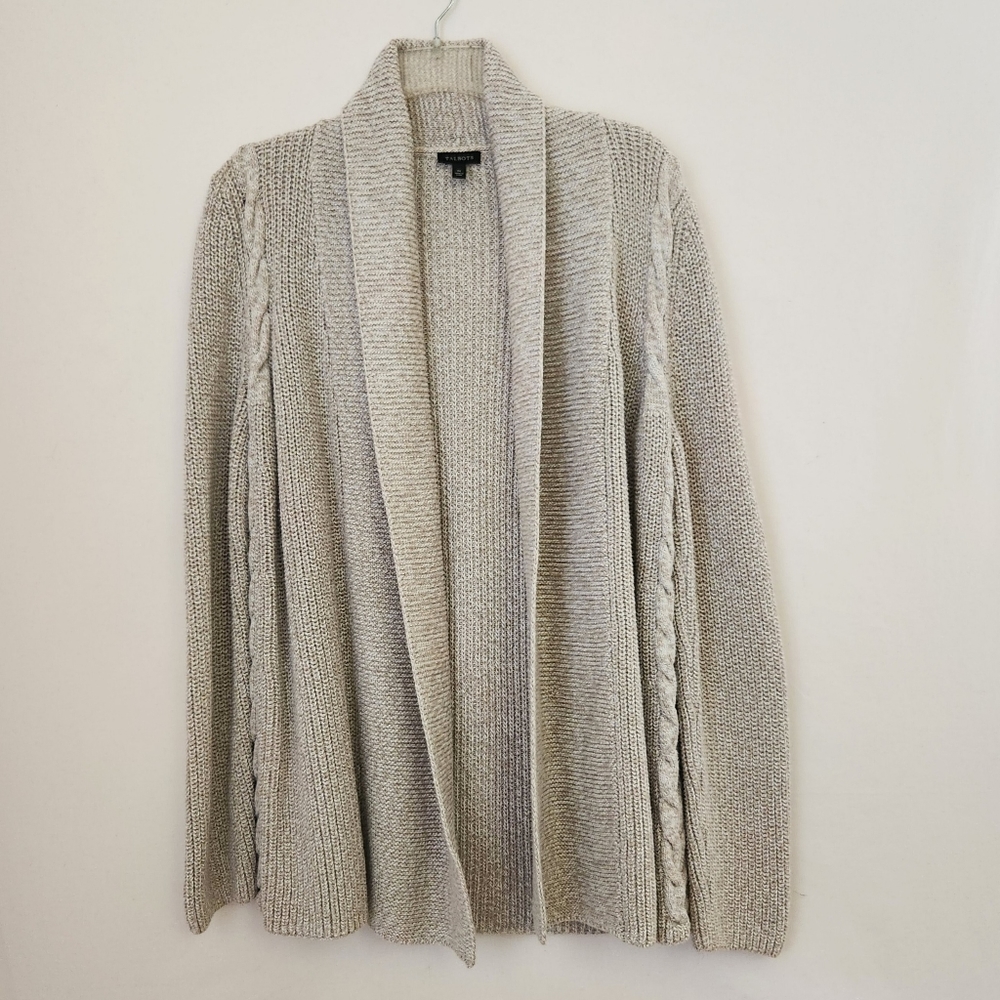 Talbots Cotton Open Front Sweater womens size medium